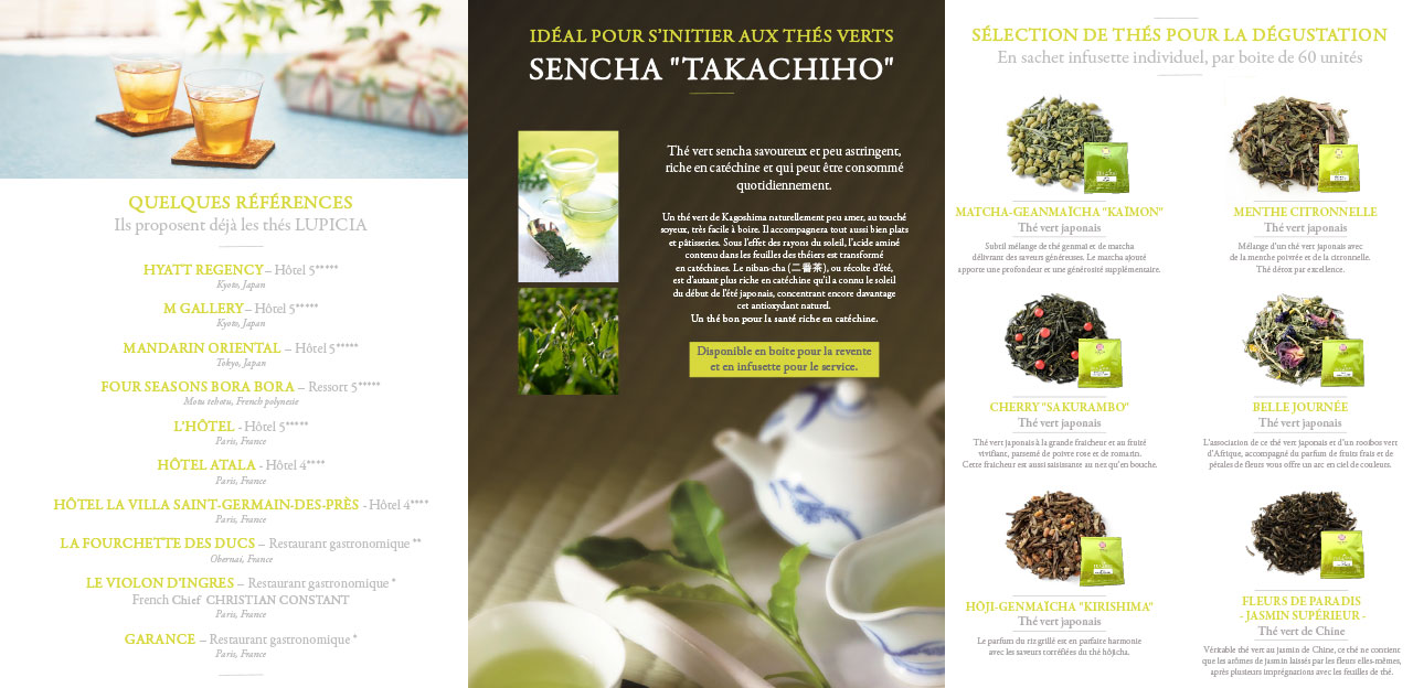 Brochure thés à la dégustation LUPICIA.